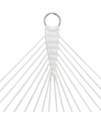 Heavy-Duty Quilted 2-Person Hammock with Curved Bamboo Spreader Bars - 450 lb Weight Capacity