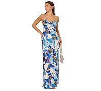 Adrianna Women's Printed Cowl Neck Sleeveless Gown