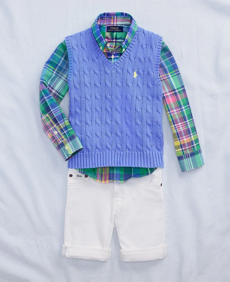 Polo Ralph Lauren Toddler and Little Boys Plaid Poplin Shirt