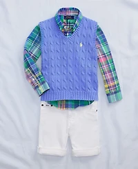 Polo Ralph Lauren Toddler and Little Boys Plaid Poplin Shirt