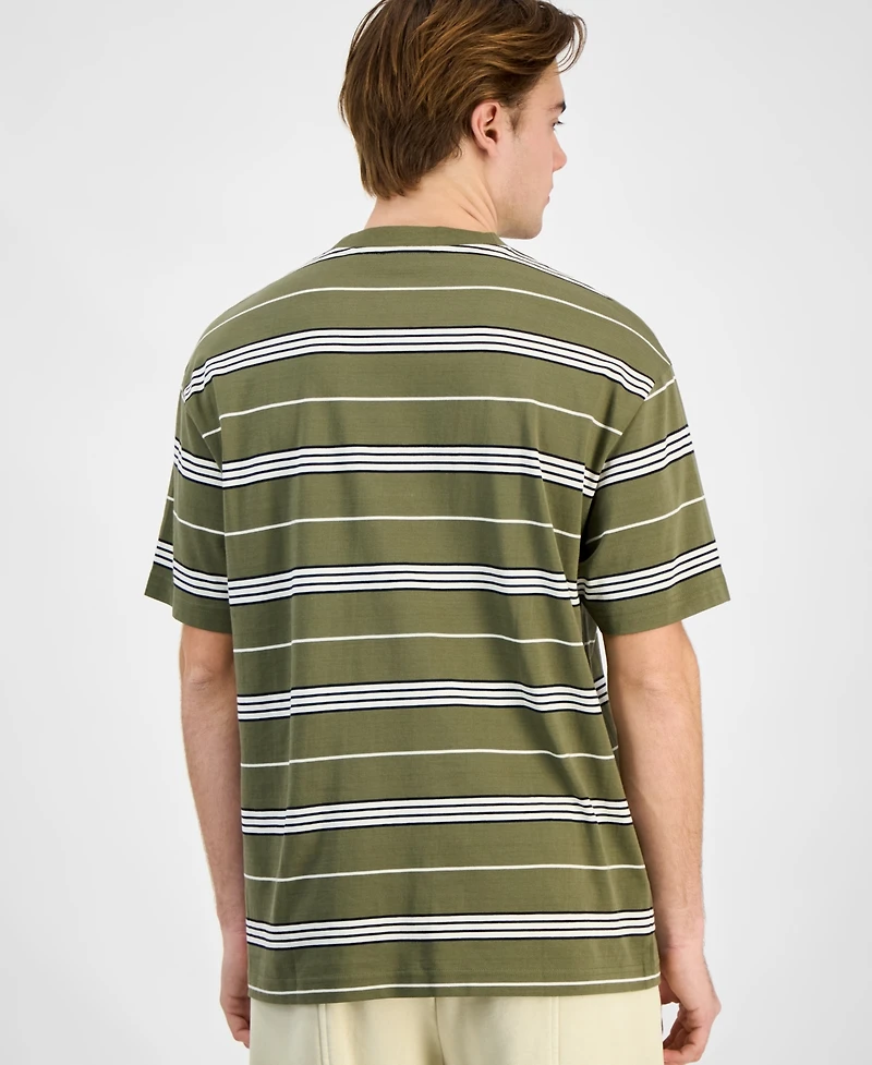 Hugo by Boss Men's Nostrilio Loose-Fit Engineered Stripe T-Shirt