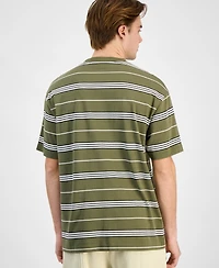 Hugo by Boss Men's Nostrilio Loose-Fit Engineered Stripe T-Shirt