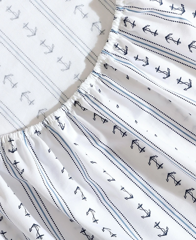 Closeout! Nautica Cotton Percale 3-Piece Sheet Set