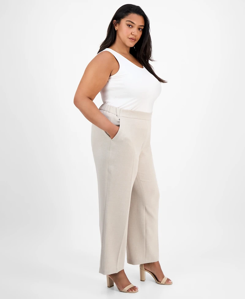 Kasper Plus Size Mid-Rise Pull-On Pants