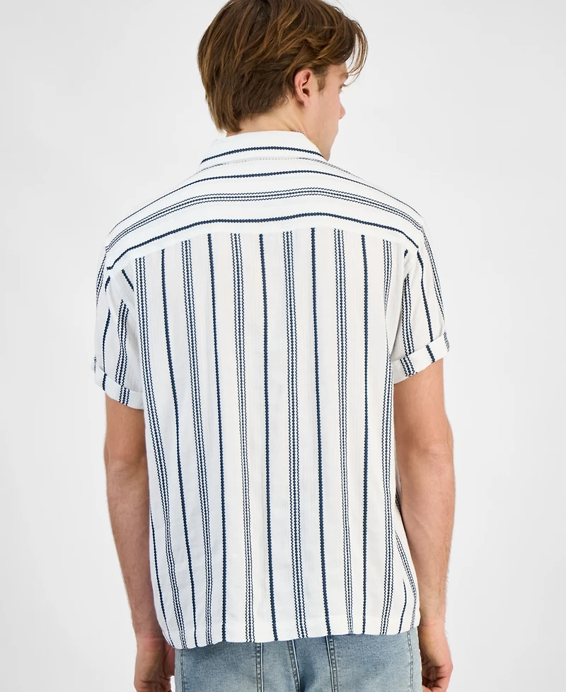 Sun + Stone Men's Felix Stripe Shirt, Exclusively at Macy's