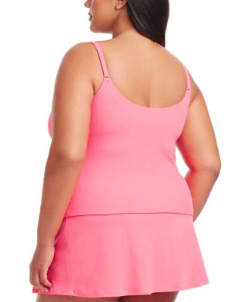 Bleu By Rod Beattie Plus Size Pique Ole Tankini Top Skirted Bottoms