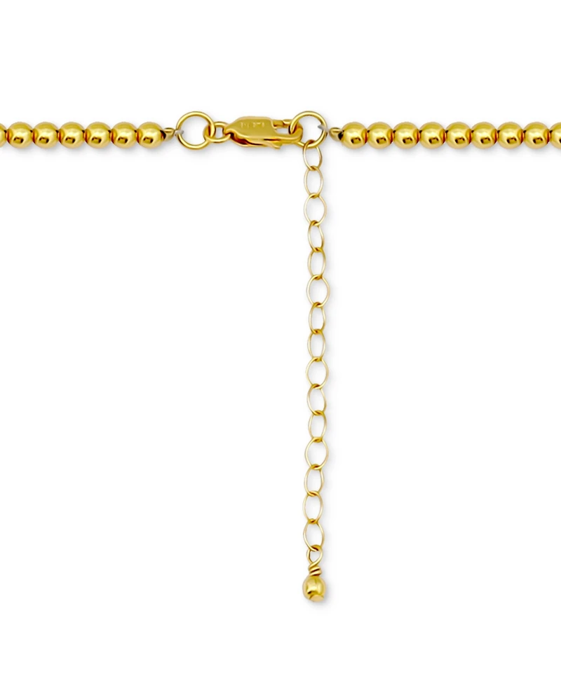 Giani Bernini Polished Bead Link Chain Necklace 16" + 2" extender, 18k gold-plated sterling silver Exclusively at Macy's