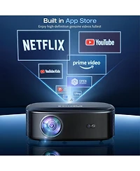 Elephas 4K Projector with Wifi and Bluetooth, Elephas Outdoor Movie Projector with Netflix/Prime Video/YouTube Built-in, 100,000+ Apps Supported, Vide