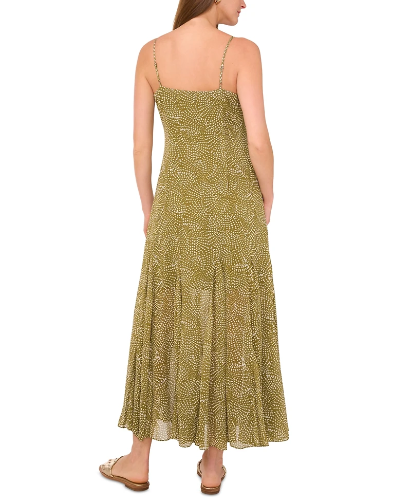 1.state Women's Printed Square Neck Sleeveless Maxi Dress