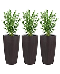 Streamdale Modern Indoor/Outdoor Planter with Auto-Watering (22.5 inch, Brown, 2-Pack)