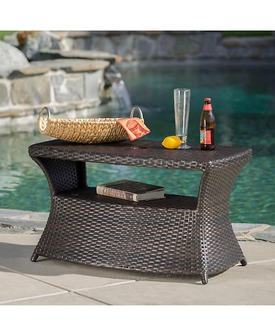 Streamdale All-in-One Outdoor Side Table Stylish Serving and Coffee Table with Umbrella Hole
