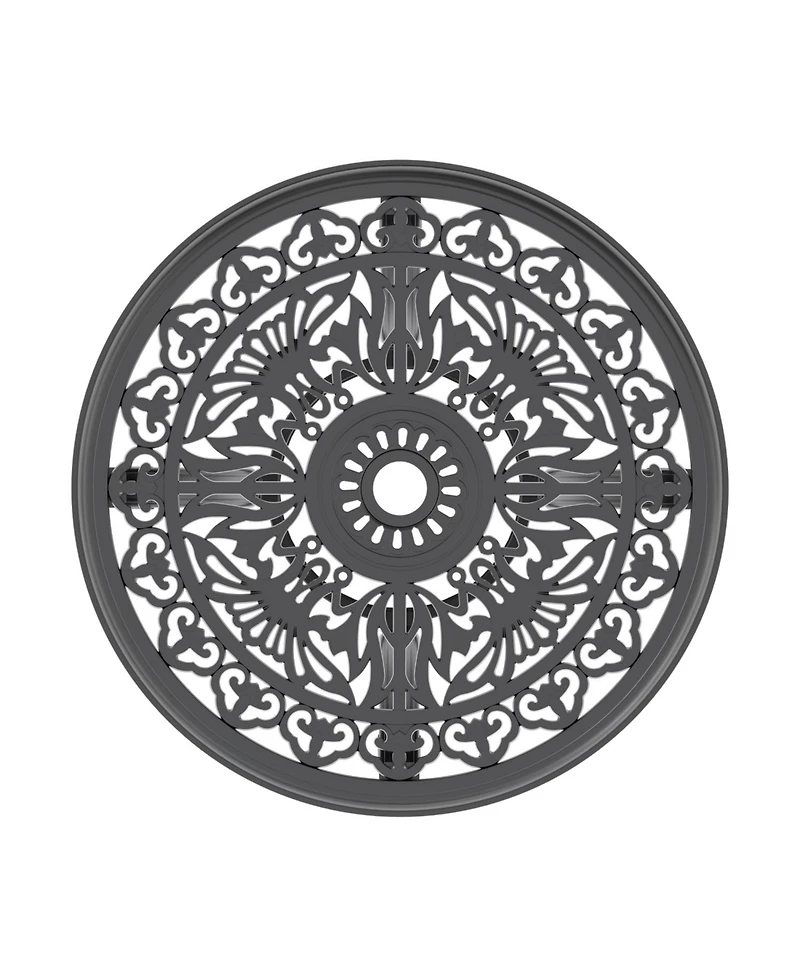 Streamdale 26.77-inch Cast Aluminum Patio Dining Table With Black Frame and Umbrella Hole
