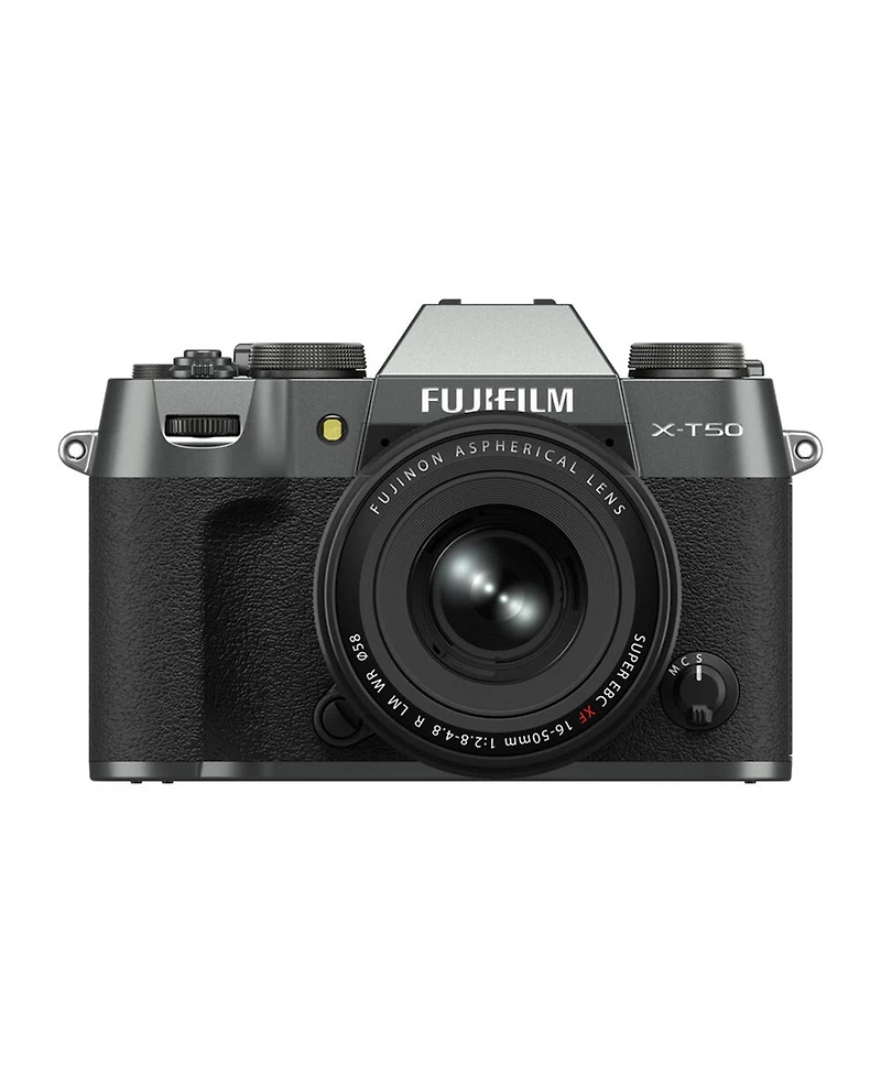 Fujifilm X-T50 Mirrorless Camera with Xf 16-50mm f/2.8-4.8 R Lm Wr Lens, Charcoal Silver, Bundle with Li-Ion Battery, 64GB Sdxc Memory Card and 58mm F