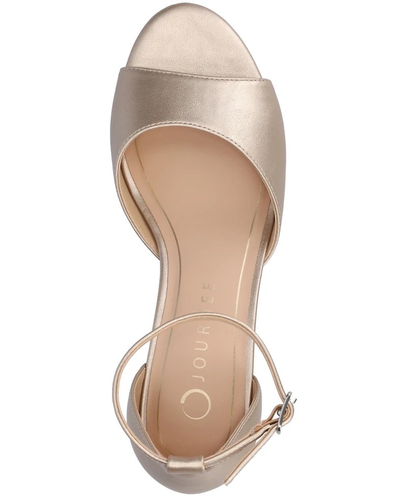 Journee Collection Women's Jezzie Peep Toe Kitten Heel Dress Sandals