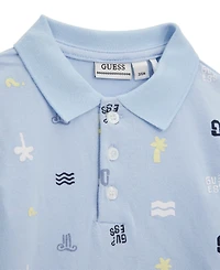 Guess Baby Boys 2-Piece Short Sleeve Stretch Piquet Polo and Set