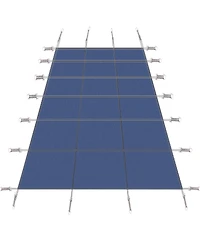 16x32ft Inground Pool Safety Cover, Mesh Triple Stitched, Blue