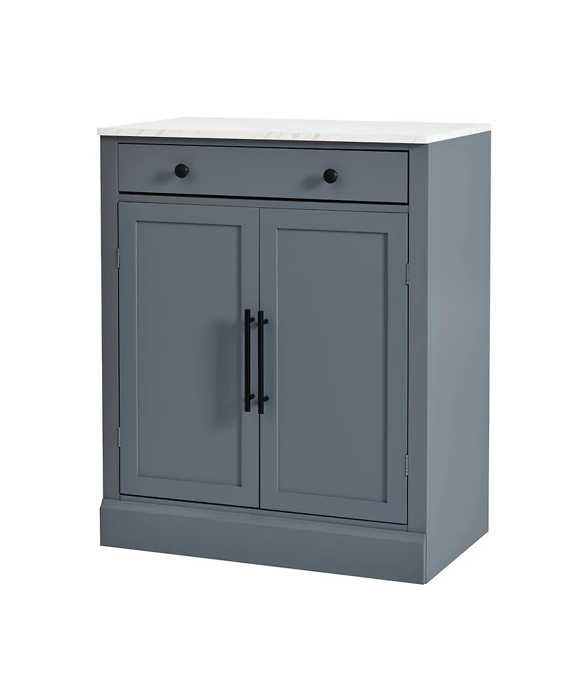 Streamdale Gray Kitchen Pantry with Drawer, Adjustable Shelves and Door Shelves