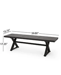 Streamdale Outdoor Dining Bench, Antique Matte Black