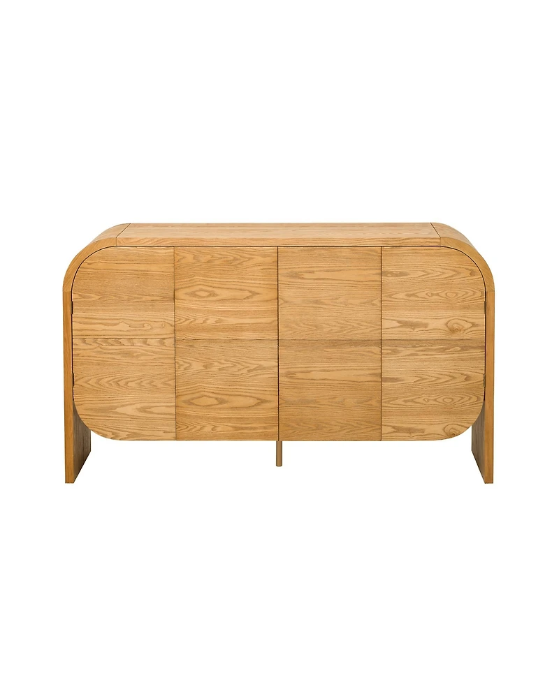 Streamdale Retro 4-Door Buffet Cabinet with Large Storage (Natural)