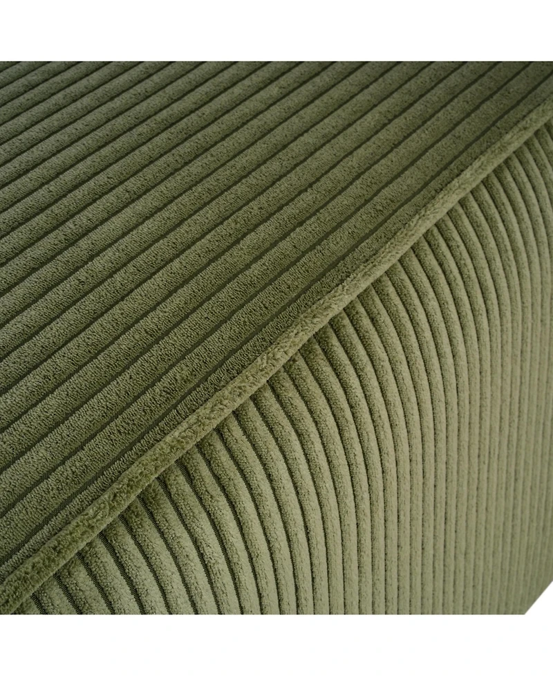 Streamdale Isabella Square Ottoman, Olive Green, Corduroy