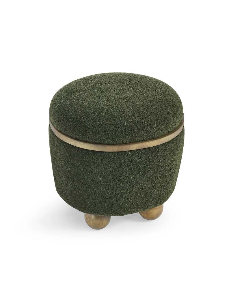 Streamdale Round Storage Stool with Cushion, Dark Green