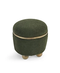 Streamdale Round Storage Stool with Cushion, Dark Green