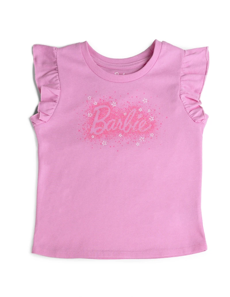 Barbie Little Girls Tank Top, Satin Skirt and Crossbody Bag 3 Piece Outfit Set