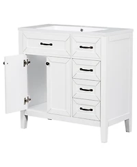 Streamdale 36" Bathroom Vanity with Sink Combo, White Bathroom Cabinet with Drawers, Solid Frame and Mdf Board