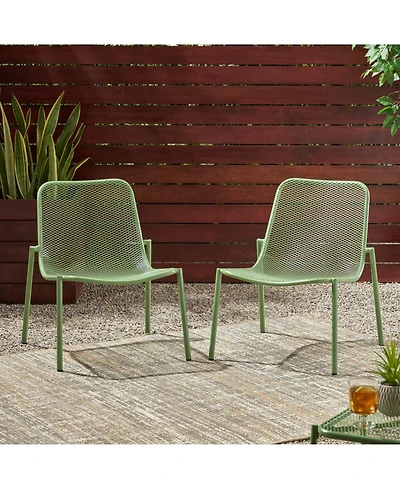 Streamdale Modern Mesh Metal Stackable Chairs Durable & Space-Saving Outdoor Seating