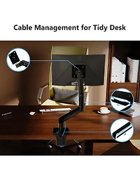 Z-edge MS05 Single Mount Stand Arm, Supports 22"- 40" monitors and 26 lbs, 360° Adjustable, standards 75x75mm/100x100mm, Clamp & Gromme