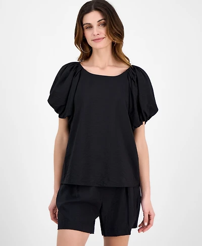 Anne Klein Women's Pleated Bubble-Sleeve Blouse