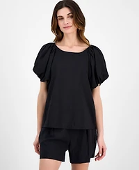 Anne Klein Women's Pleated Bubble-Sleeve Blouse