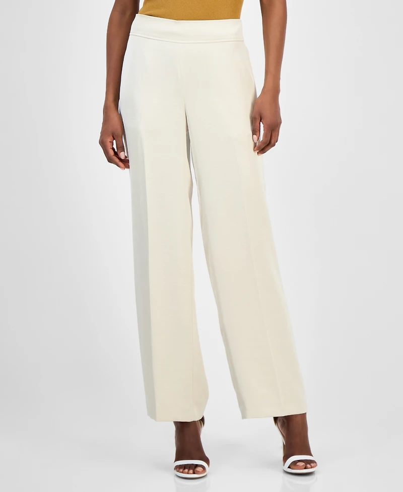 Anne Klein Women's Pull-On High-Rise Wide-Leg Pants