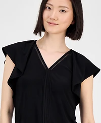 Anne Klein Women's Flutter-Sleeve Top