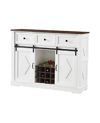 Streamdale Farmhouse Buffet Cabinet with 2 Doors, 3 Drawers, and Sliding Barn Door