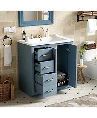 Streamdale 30" Freestanding Bathroom Vanity with Ceramic Sink and Storage Cabinet