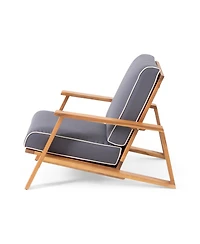 Streamdale Contemporary Acacia Wood Adirondack Club Chairs with Water-Resistant Cushions