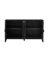 Streamdale Rubberwood Veneer Sideboard Cabinet with Adjustable Shelves