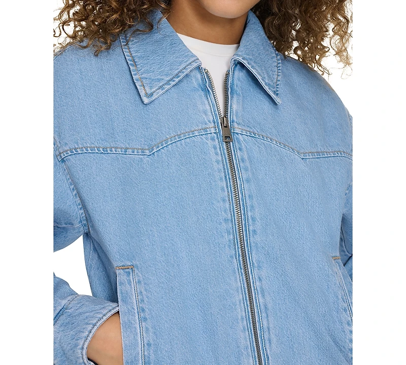 Levi's Women's Western Zip-Front Denim Bomber Jacket