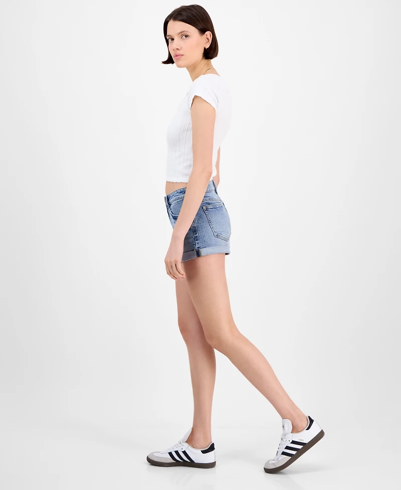 Celebrity Pink Juniors' Mid-Rise Cuffed Shorts