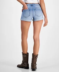 Celebrity Pink Juniors' Mid-Rise Fringe-Cuff Shorts