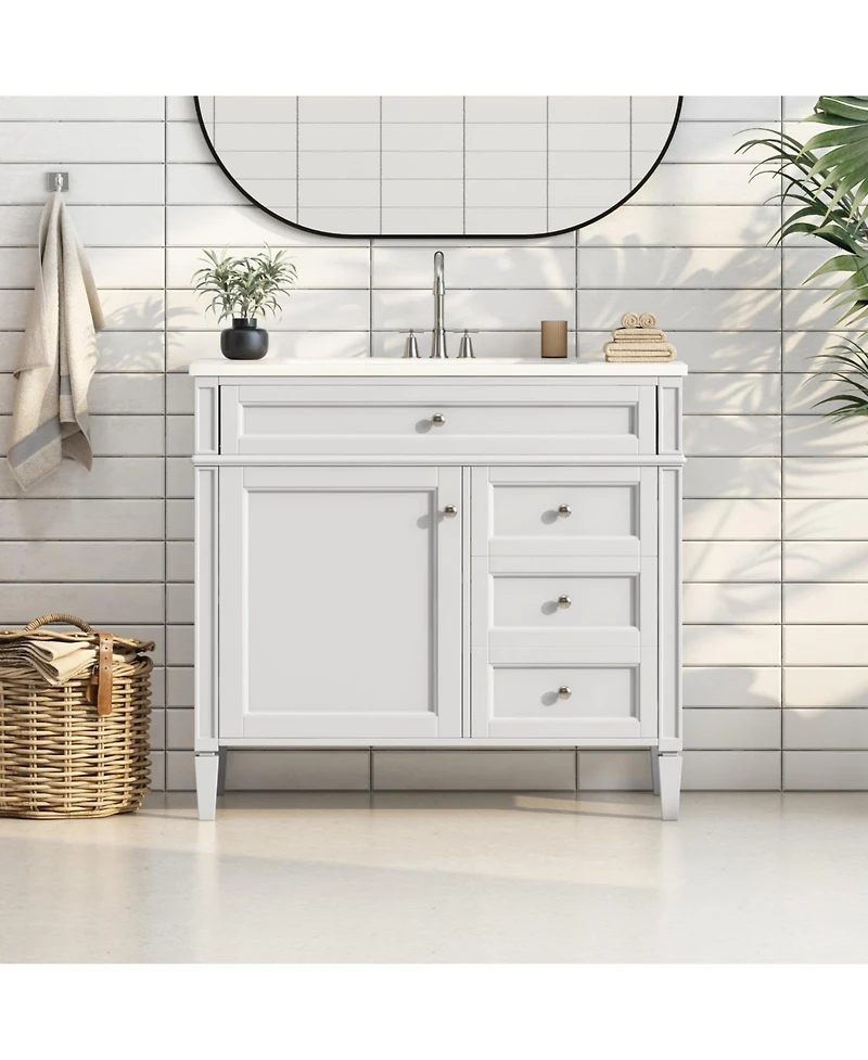 Streamdale Modern Bathroom Vanity with Top Sink and Storage
