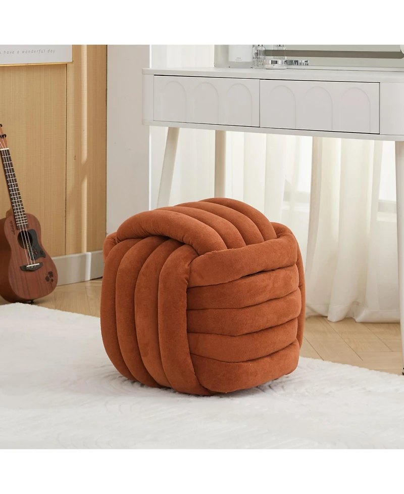 Streamdale Ottoman Vanity Stool Knotted Chenille Fabric, Modern, Stylish