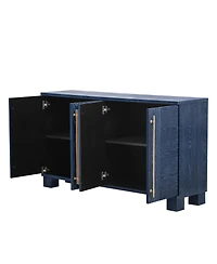 Streamdale Antique Navy Wood Sideboard with Adjustable Shelves