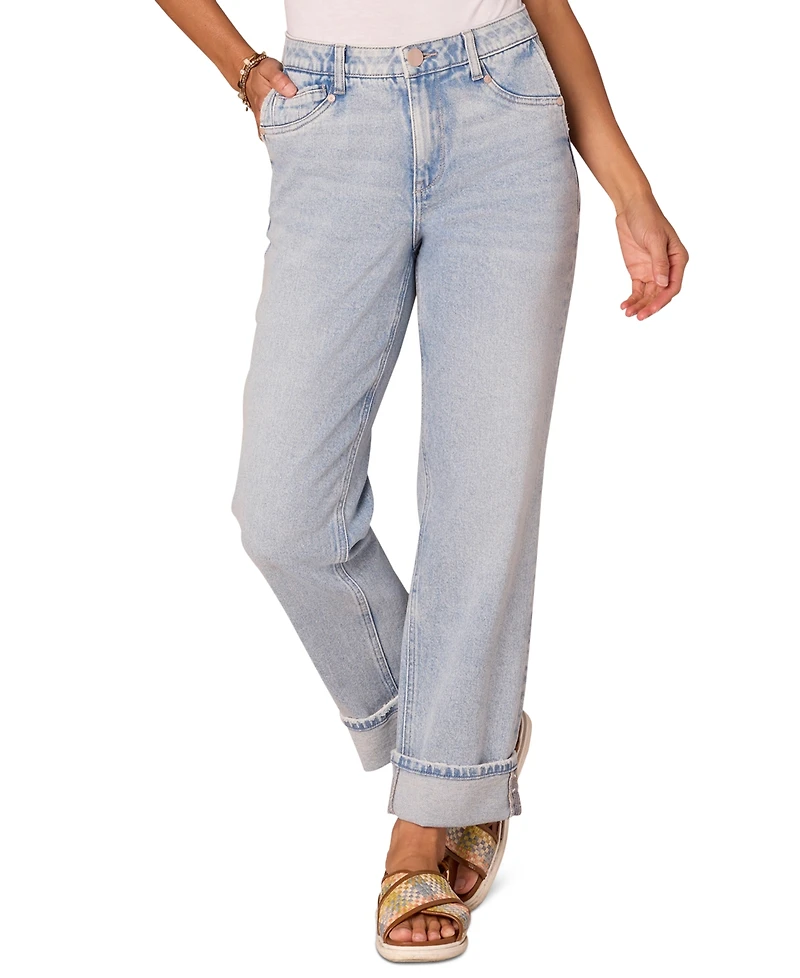 Democracy Women's "Ab" Solution High-Rise Rolled-Cuff Boyfriend Jeans