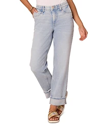 Democracy Women's "Ab" Solution High-Rise Rolled-Cuff Boyfriend Jeans