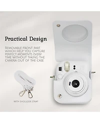 Fujifilm Fujifilm Instax Mini 12 Instant Film Camera, Clay White Bundle with Instax Mini Custom Case, Accessory Kit and Daylight Film, 2x Twin Pack