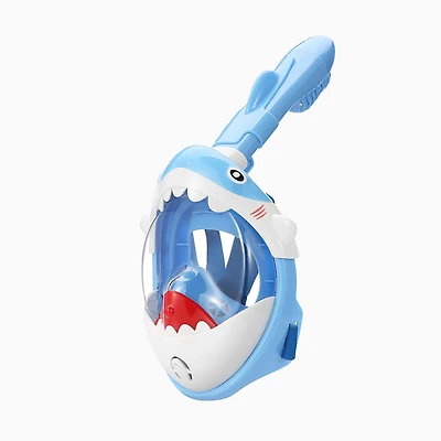 Sharky Blue Full Face Snorkel Mask – Anti-Fog, Safe Waterproof Underwater Snorkeling for Kids & Teenagers