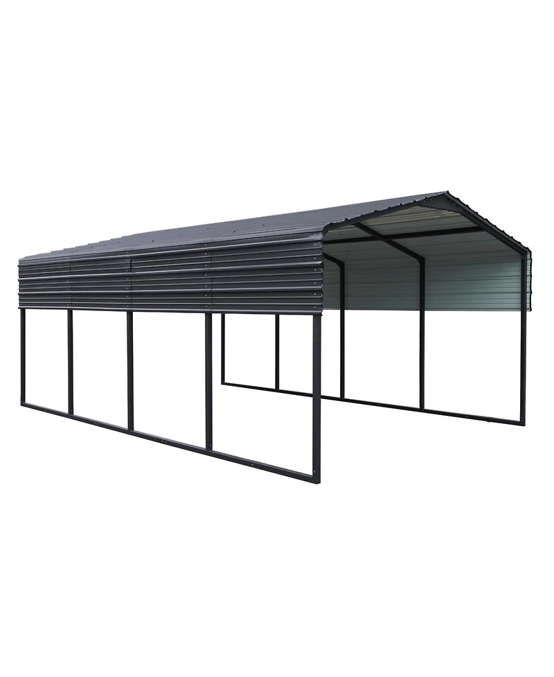 Streamdale 12x20 Ft Metal Carport,Heavy Duty Canopy Galvanized Steel Outdoor Garage for Snow,Waterproof Car Shelter
