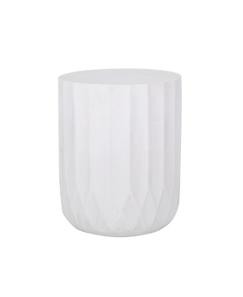 Streamdale Lightweight Concrete Modern End Table with Scalloped Edge for Outdoor and Indoor Decor